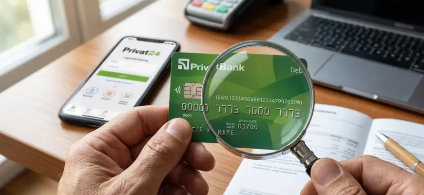 Як дізнатися реквізити та IBAN картки ПриватБанку?