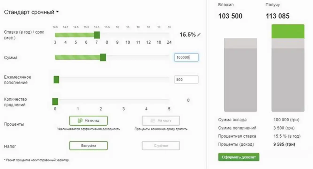Депозит «Стандарт»
